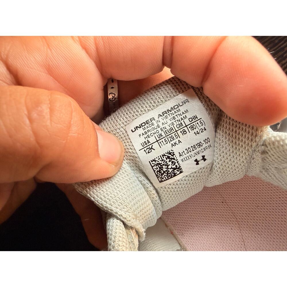 Under Armour Assert Toddler Girls Running Shoes Gray Pink Hook Loop Size 12K - Picture 4 of 11